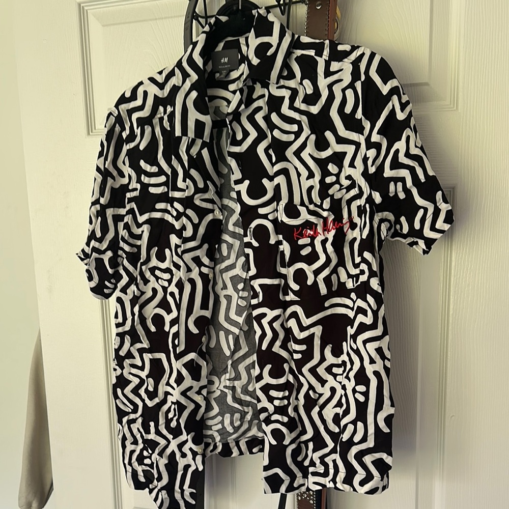 Karl Kani Black and White Casual Button Down Shirt